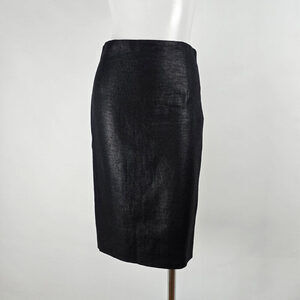 Vintage Ralph Lauren Black Linen & Wool Purple Label Skirt Size 6